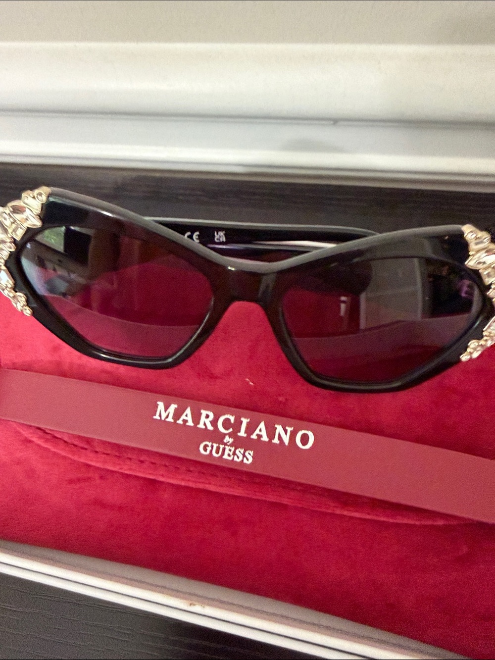 Marciano Black Crystal-Embellished Cat Eye Sunglasses - Picture 7 of 7
